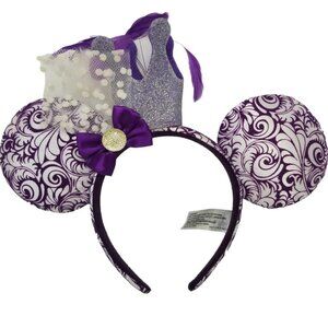 Disney Parks | Minnie Ear Hat Crown & Feathers Jubilee Purple Headband